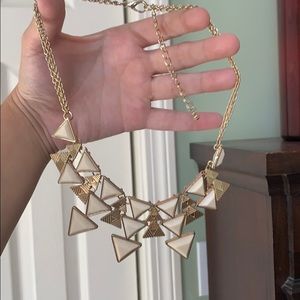 Gold and white statement necklace